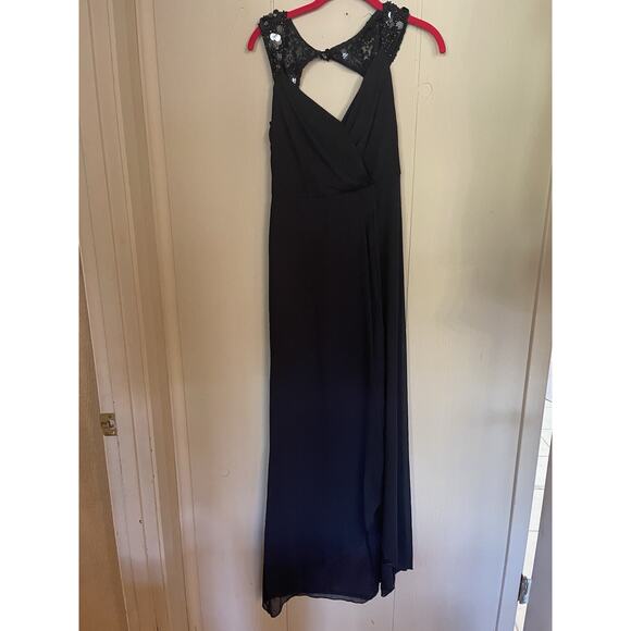 Adrianna Papell Cap-Sleeve Chiffon Navy Mermaid Gown MSRP $249 NWT 2 - Picture 5 of 9